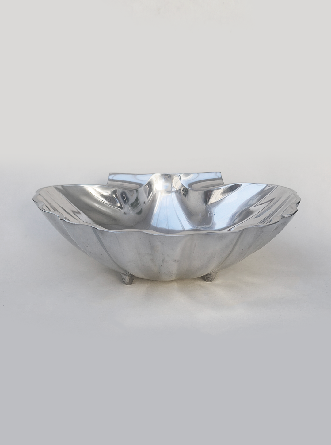 Vintage Schale Muschelform Messing groß