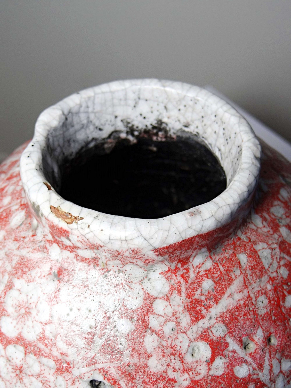 Vintage Vase Raku-Keramik Sakura-Dekor, Japan