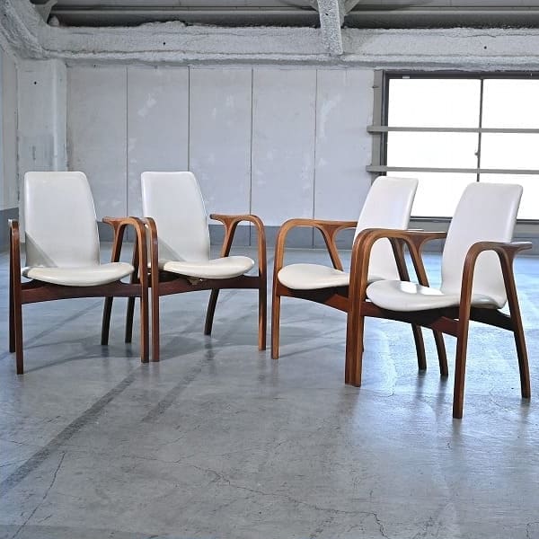 Set von 4 Vintage Armstuhl "Antler" von Sakakura Associates für Tendo