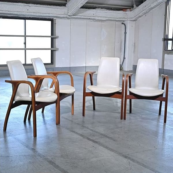 Set von 4 Vintage Armstuhl "Antler" von Sakakura Associates für Tendo
