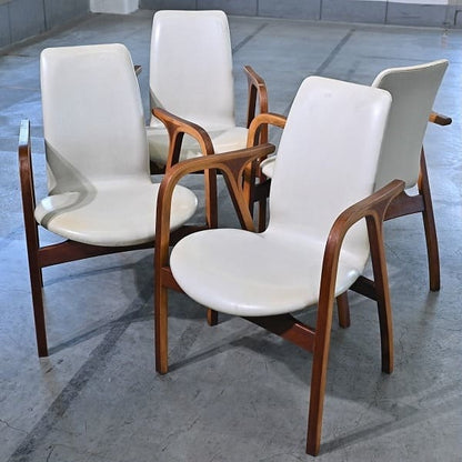 Set von 4 Vintage Armstuhl "Antler" von Sakakura Associates für Tendo