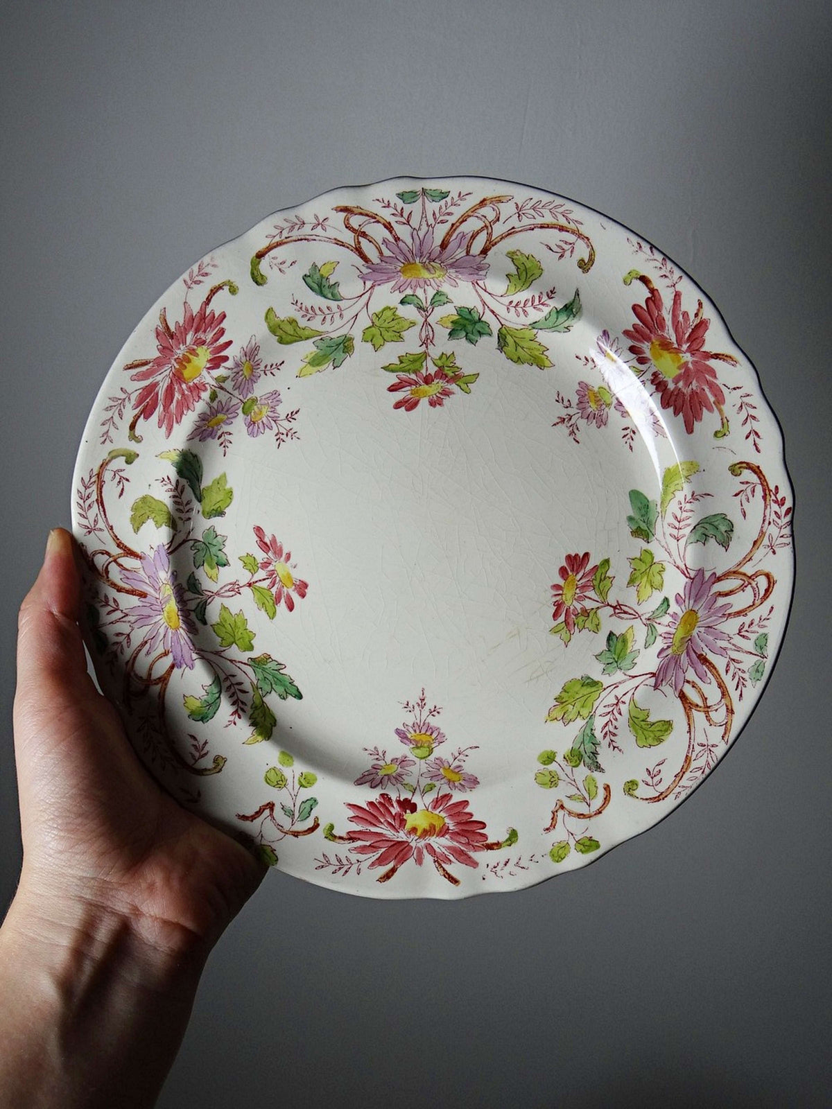 Set von 4 Vintage Dessertteller "Pâquerettes" von Longchamp