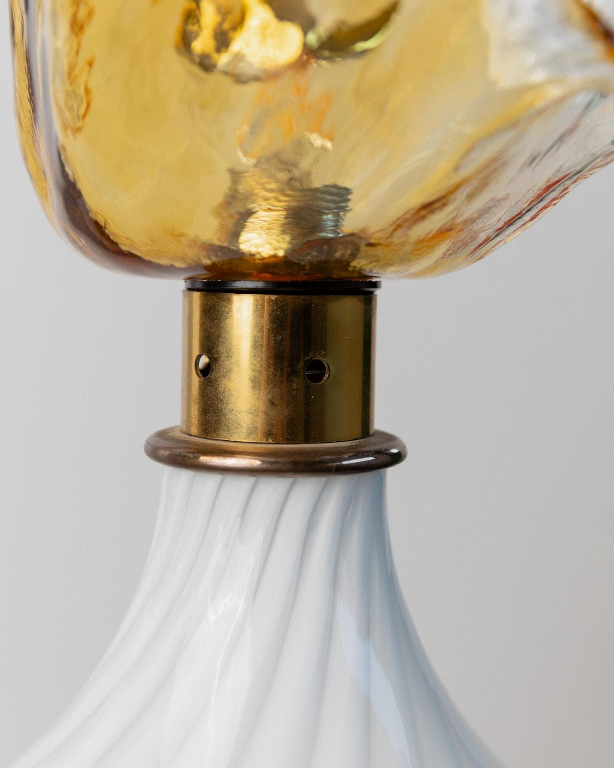 Lampe de table vintage en verre de Murano en forme de fleur, Italie, années 1970, lot de 2