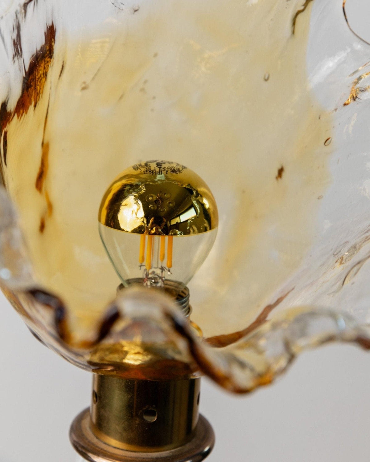 Lampe de table vintage en verre de Murano en forme de fleur, Italie, années 1970, lot de 2