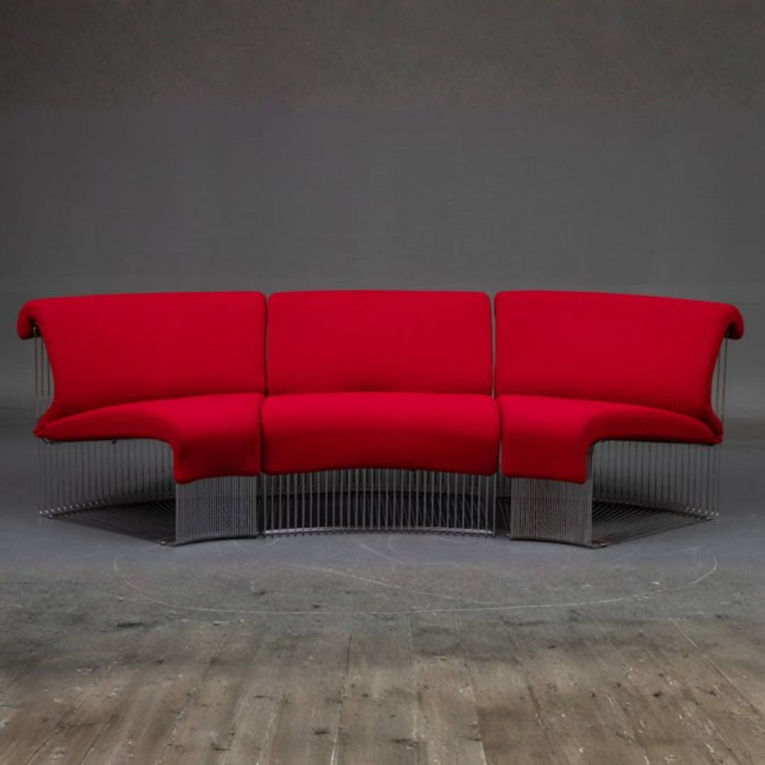 Fauteuils de salon vintage Pantanova, lot de 3, de Verner Panton pour Fritz Hansen, rouge pourpre