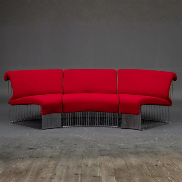 Fauteuils de salon vintage Pantanova, lot de 3, de Verner Panton pour Fritz Hansen, rouge pourpre