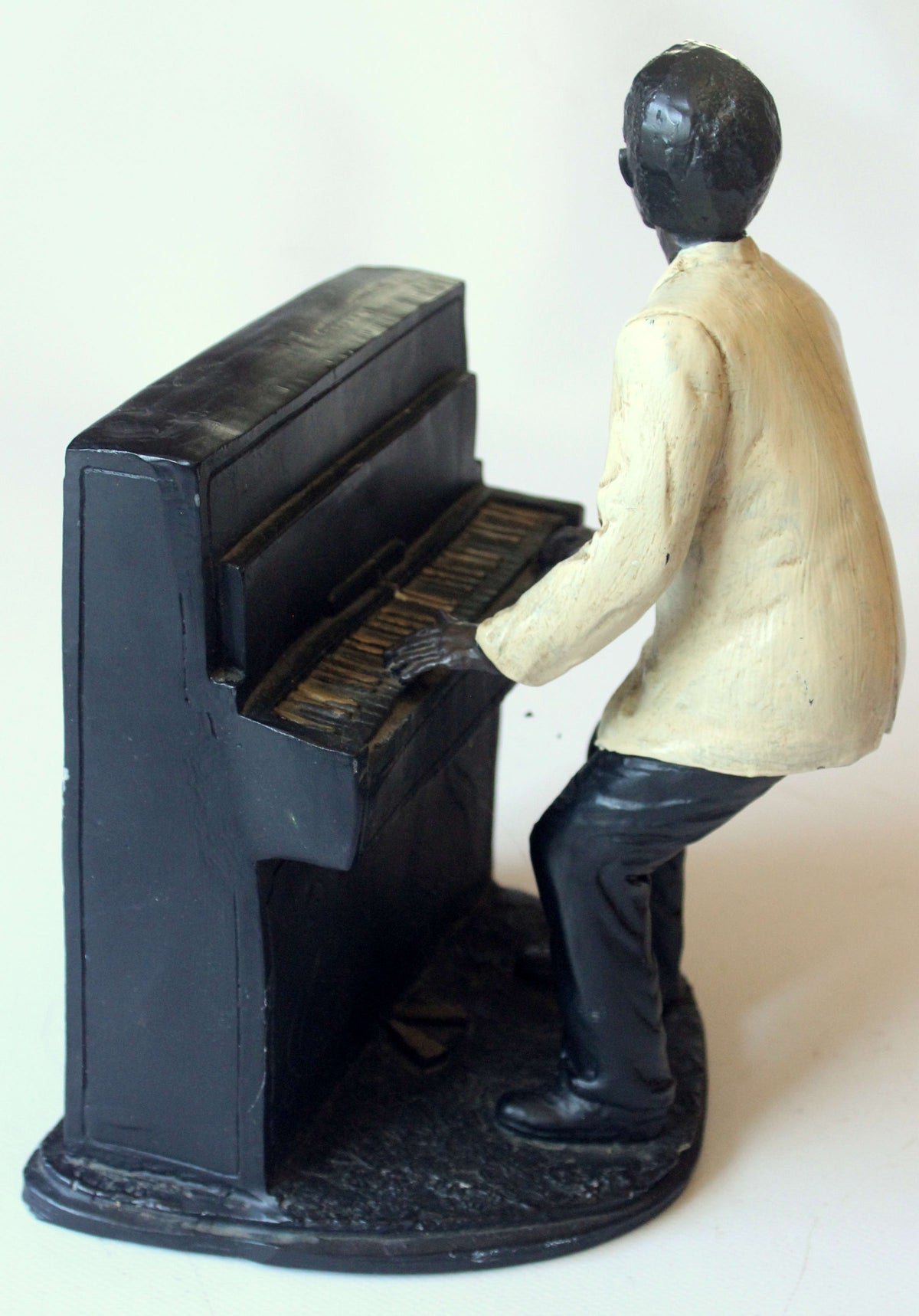 Vintage Skulptur Klavierspieler Jazz-Musiker aus Resin