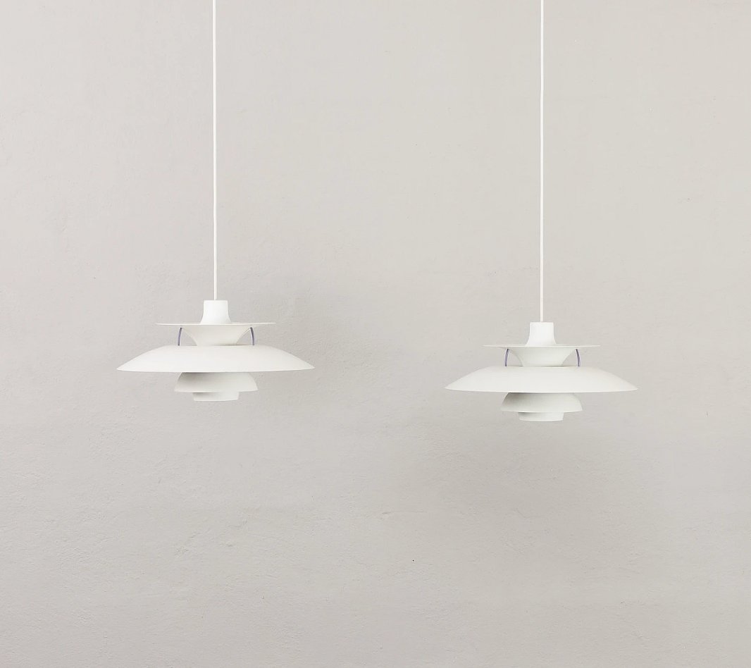 Set von 2 Vintage Hängelampen PH5 von Poul Henningsen für Louis Poulsen