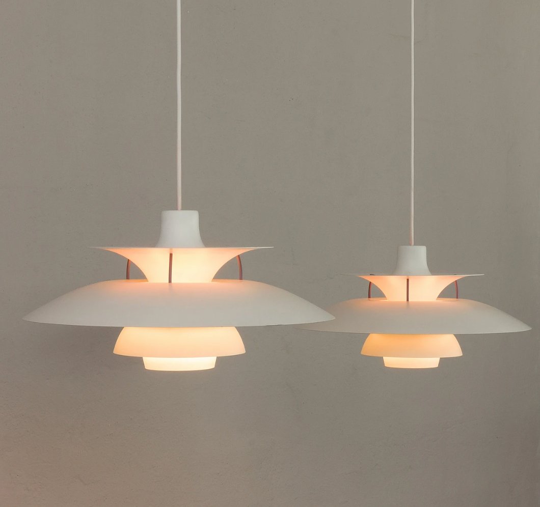 Set von 2 Vintage Hängelampen PH5 von Poul Henningsen für Louis Poulsen