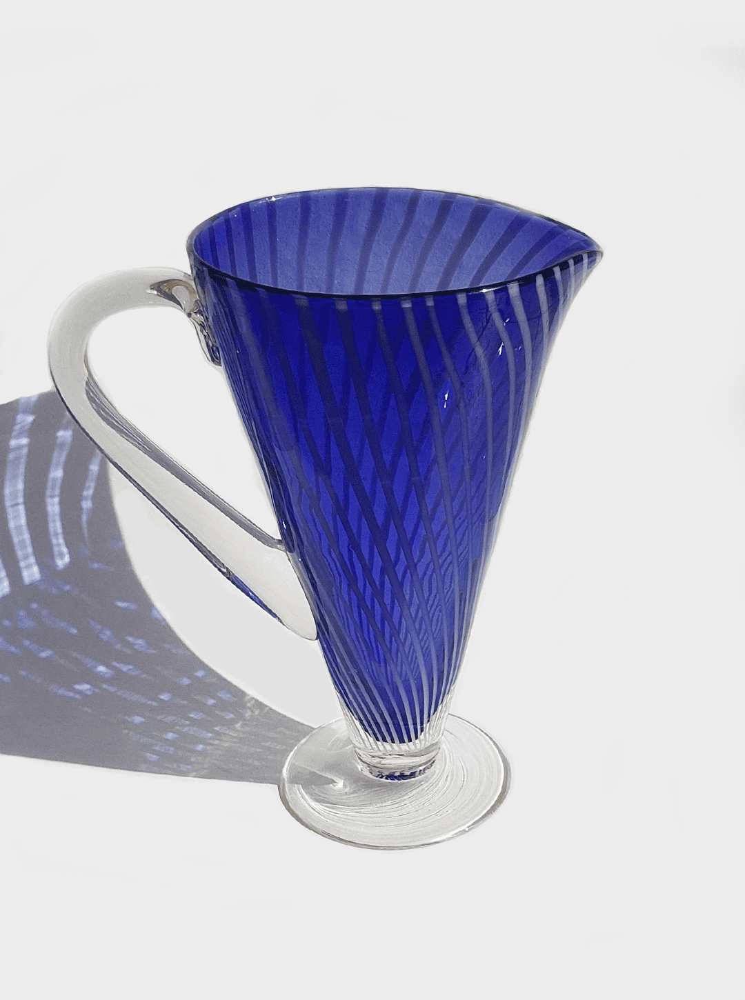 Vintage Karaffe Murano Rayée Blau Violett