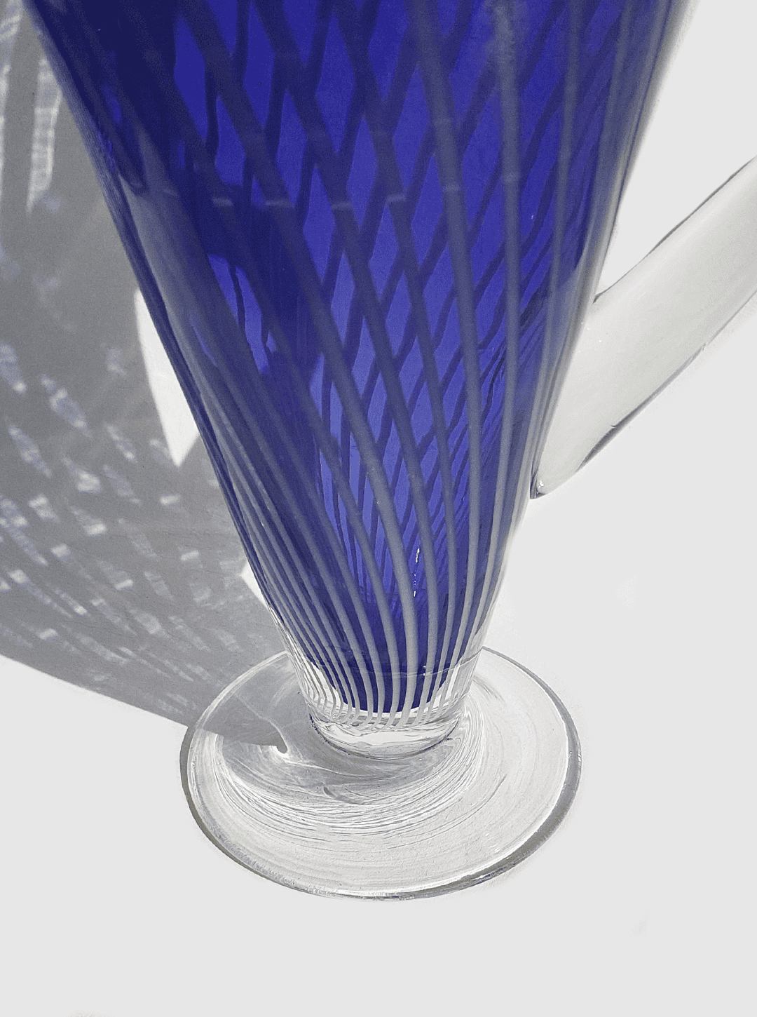 Vintage Karaffe Murano Rayée Blau Violett