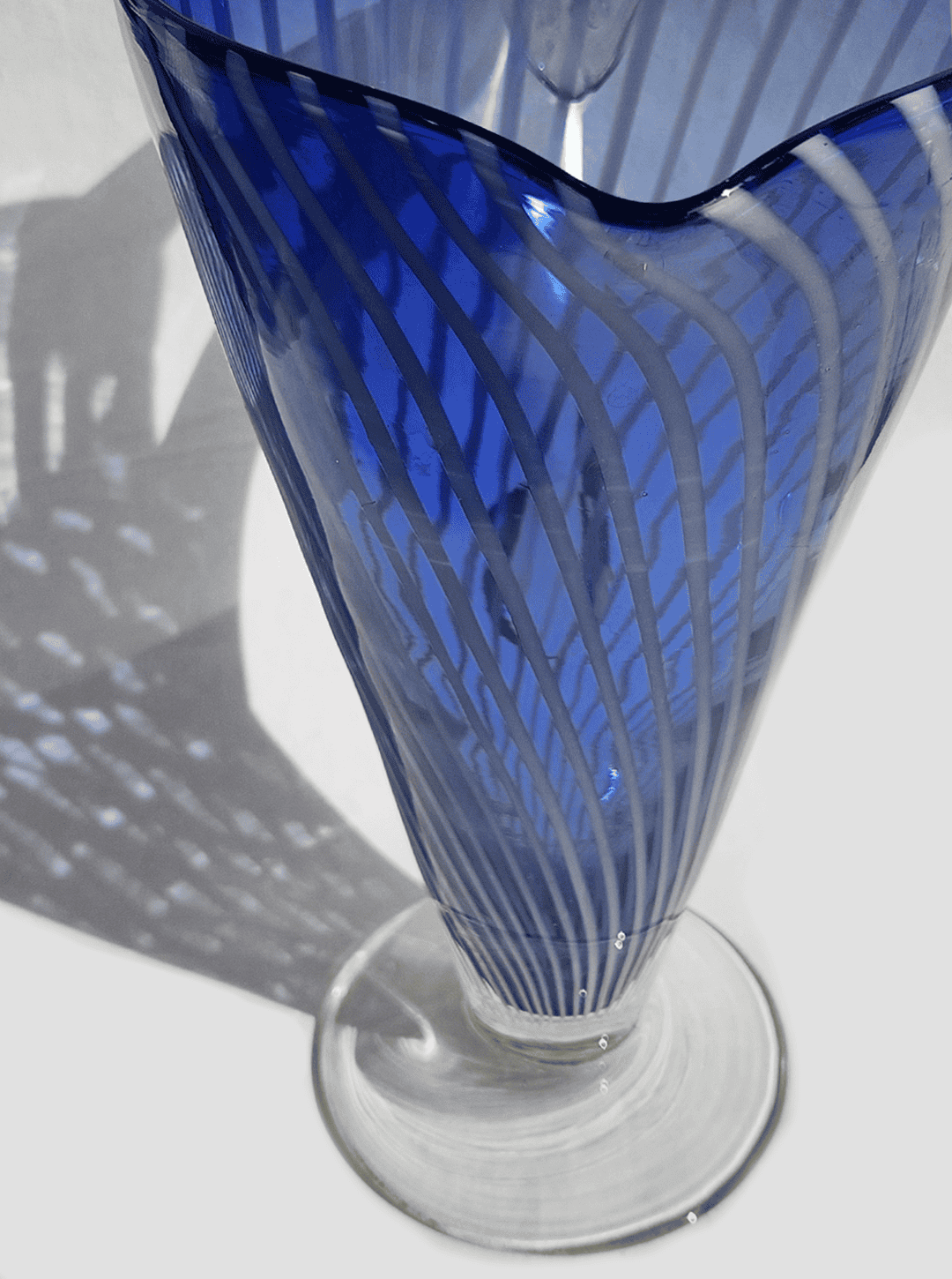 Vintage Karaffe Murano Rayée Blau Violett