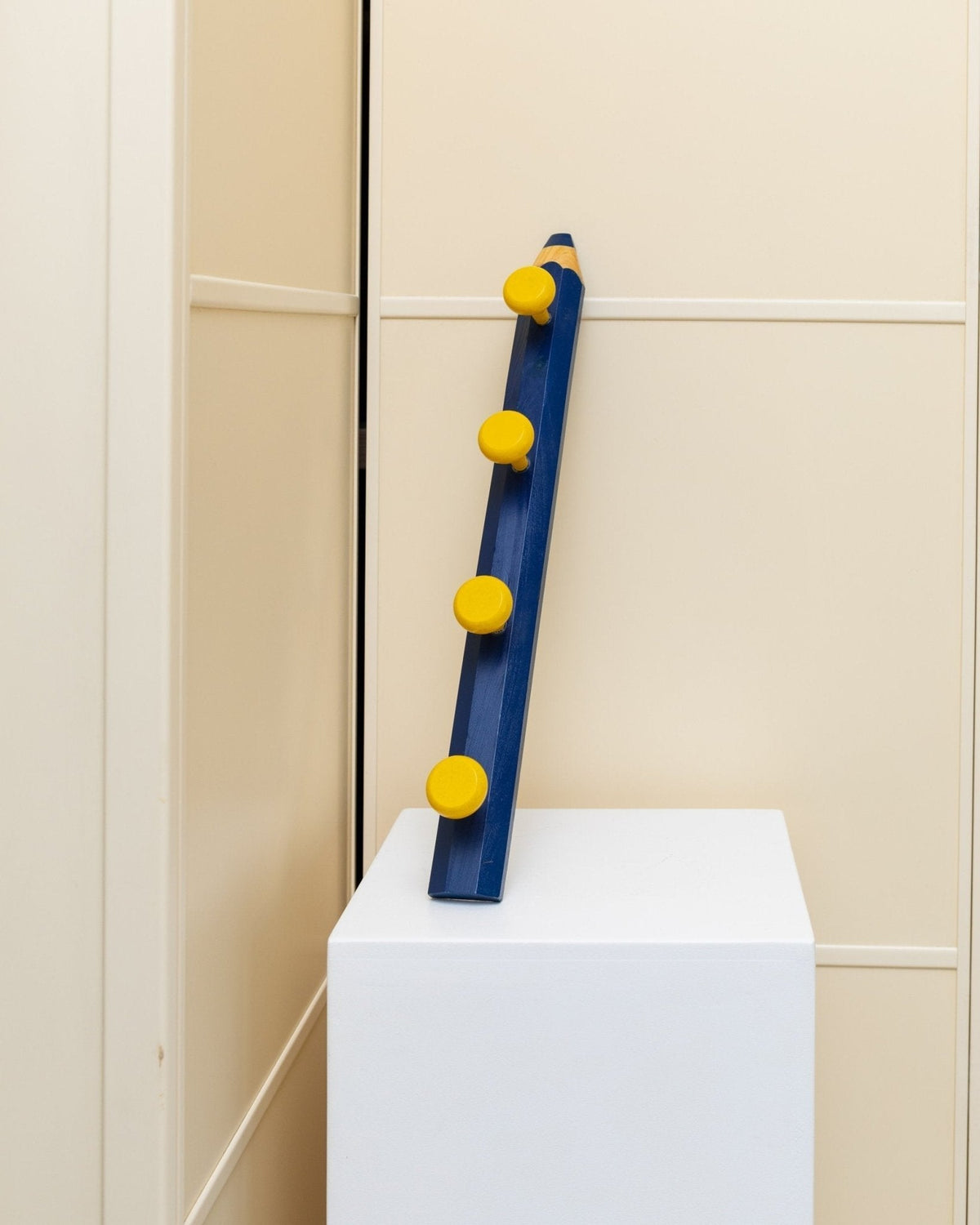 Vintage Kleiderschrank Crayon von Pierre Sala für Memphis Design blau gelb