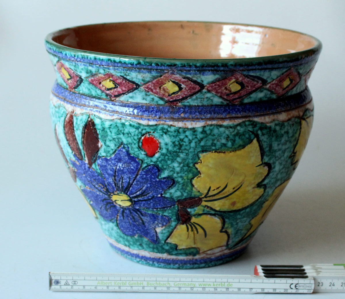 Vintage Blumentopf Keramik handbemalt aus Italien