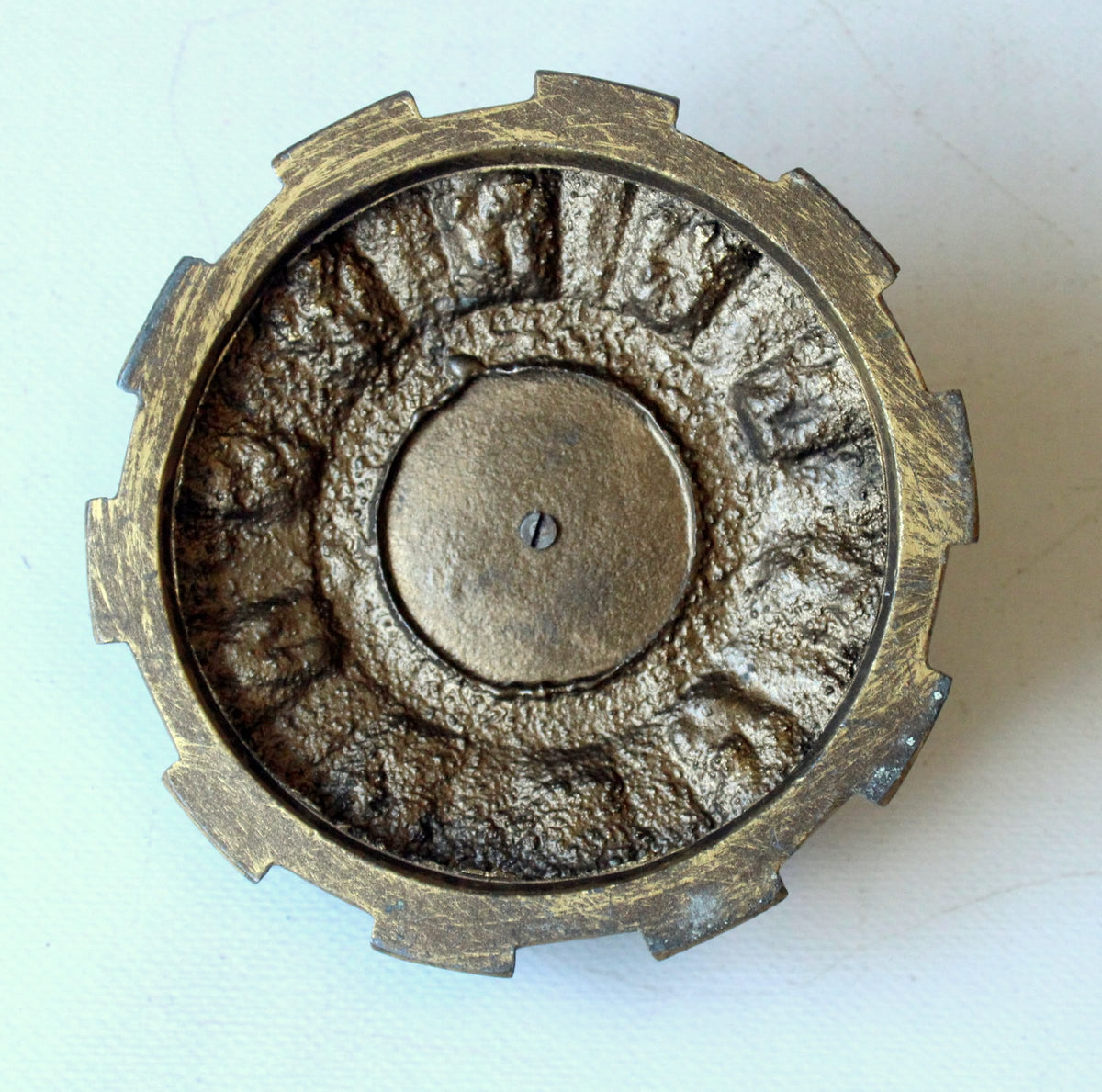 Vintage Kerzenteller aus Bronze, West Germany 60er Jahre