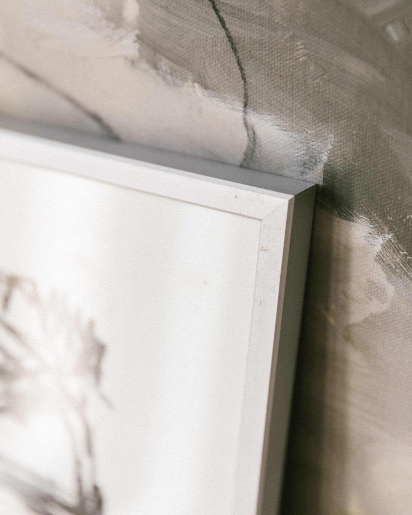 Vintage portrait print - father, mother with child - framed in aluminum frame - 1980s