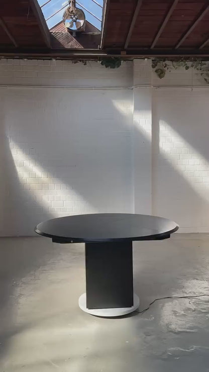 Vintage dining table Quadrondo by Erwin Nagel for Rosenthal, black, 140 cm round/square