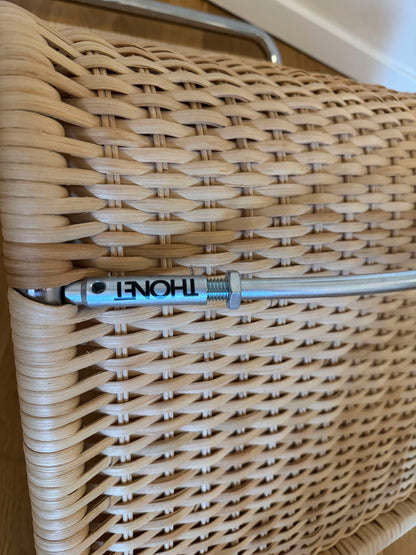 Vintage Freischwinger S 533 R von Mies van der Rohe für Thonet mit Korbgeflecht