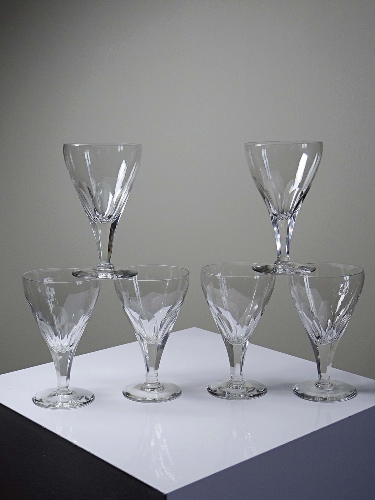 Set von 8 Vintage Kristallgläser zugeschrieben Moser, Böhmen