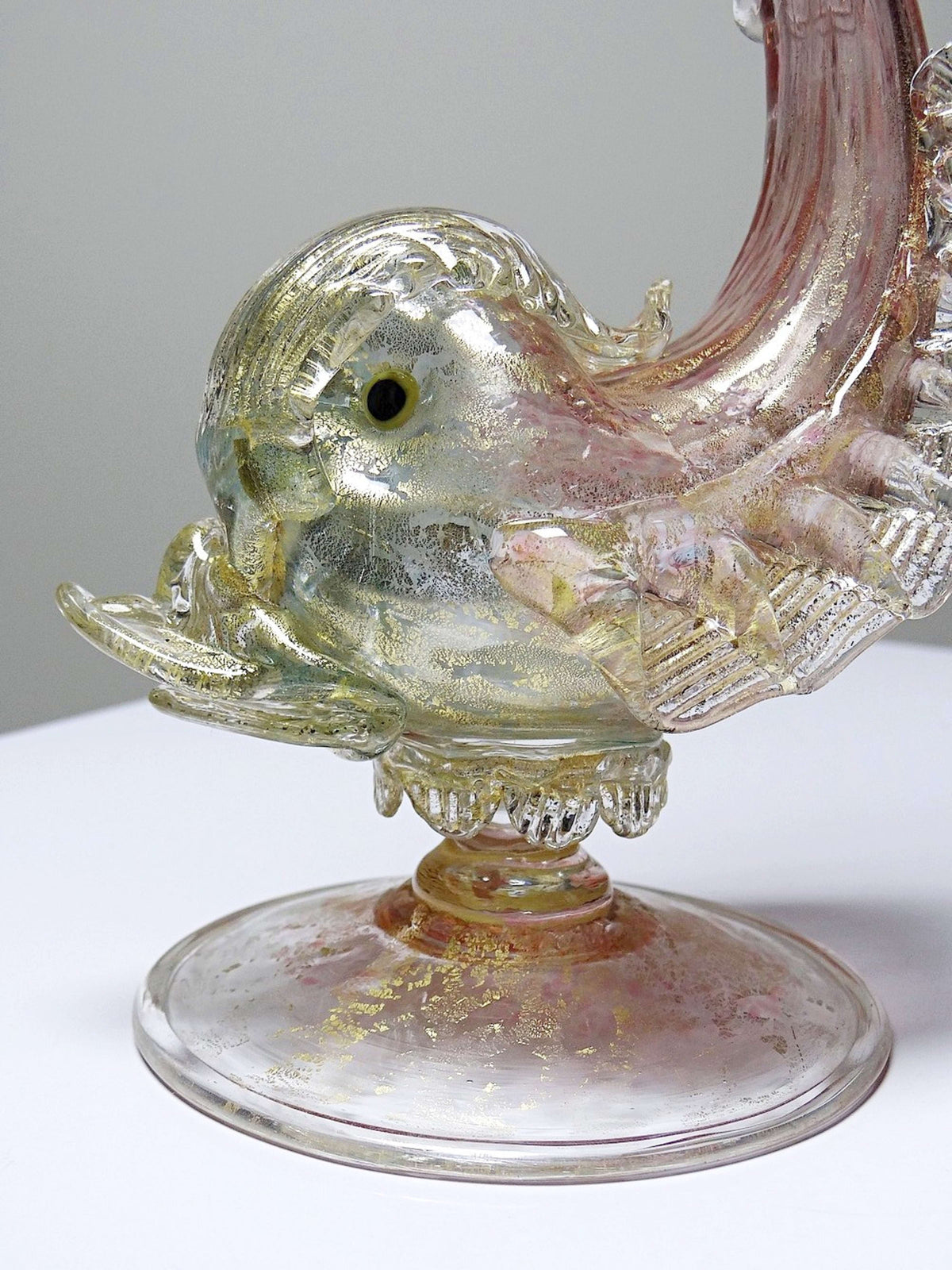 Vintage Krug "Delphin" von Antonio Salviati, Murano Glas