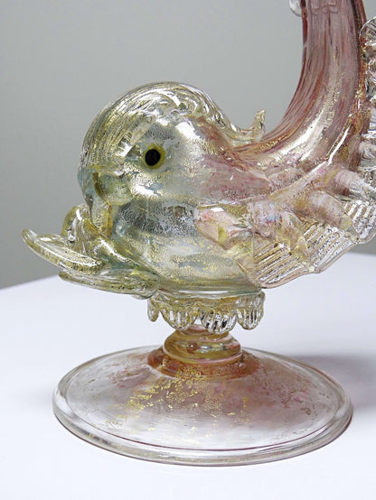 Vintage Krug "Delphin" von Antonio Salviati, Murano Glas