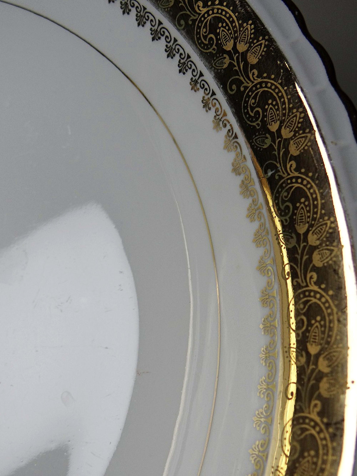 Vintage Servierschale Limoges Porzellan vergoldet von ADP Royal Limoges