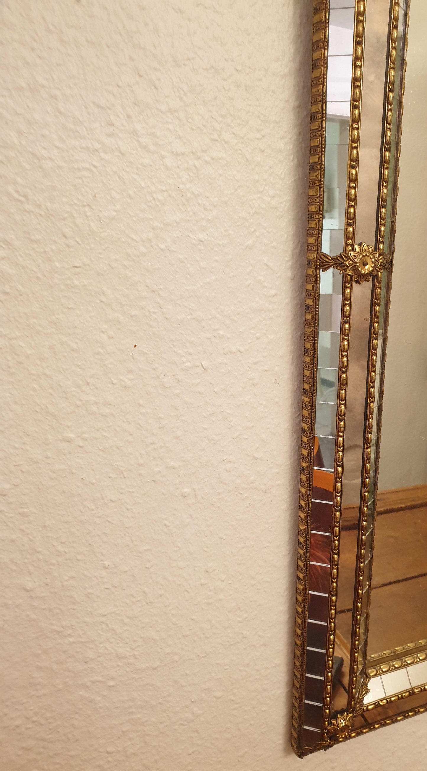 Vintage Spiegel Murano aus Spanien, Messing Kristallglas, 1990er