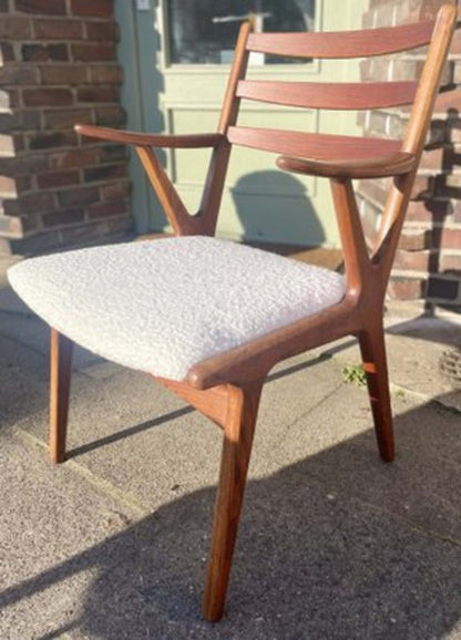 Vintage Sessel Set von 2 für Eiche und Buche Elfenbeinfarben Rotbraun