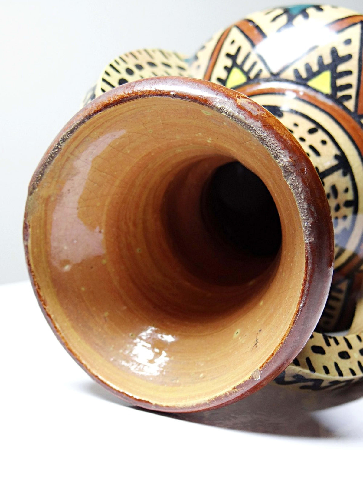 Vintage Vase Keramik von Safi, handbemalt, Marokko