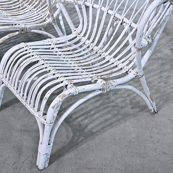 Vintage Loungechair Set von 2 Rattan