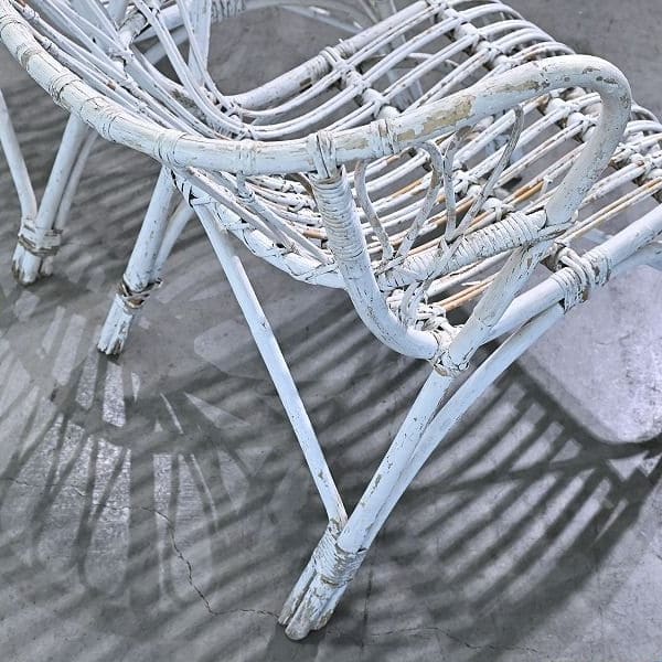 Vintage Loungechair Set von 2 Rattan