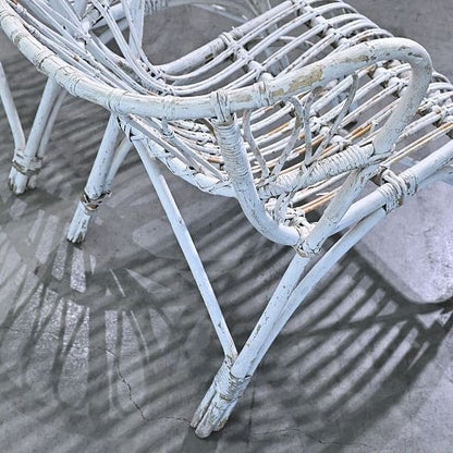 Vintage Loungechair Set von 2 Rattan