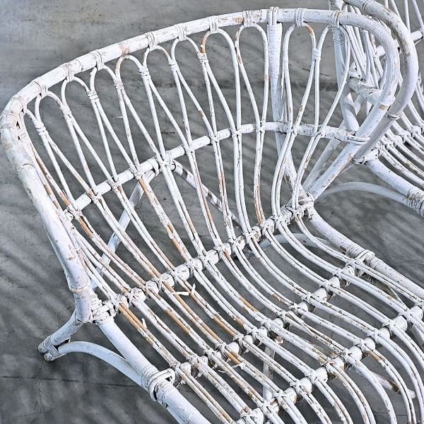 Vintage Loungechair Set von 2 Rattan