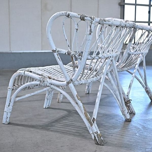 Vintage Loungechair Set von 2 Rattan
