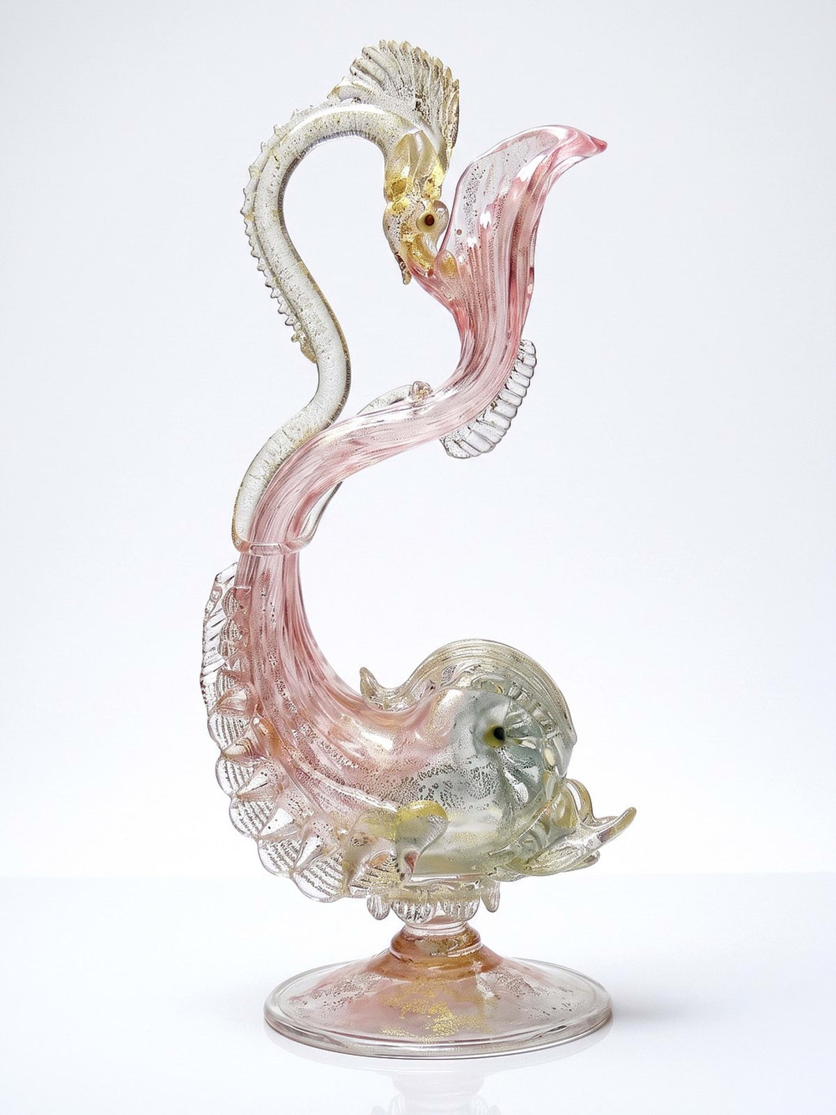 Vintage Krug "Delphin" von Antonio Salviati, Murano Glas