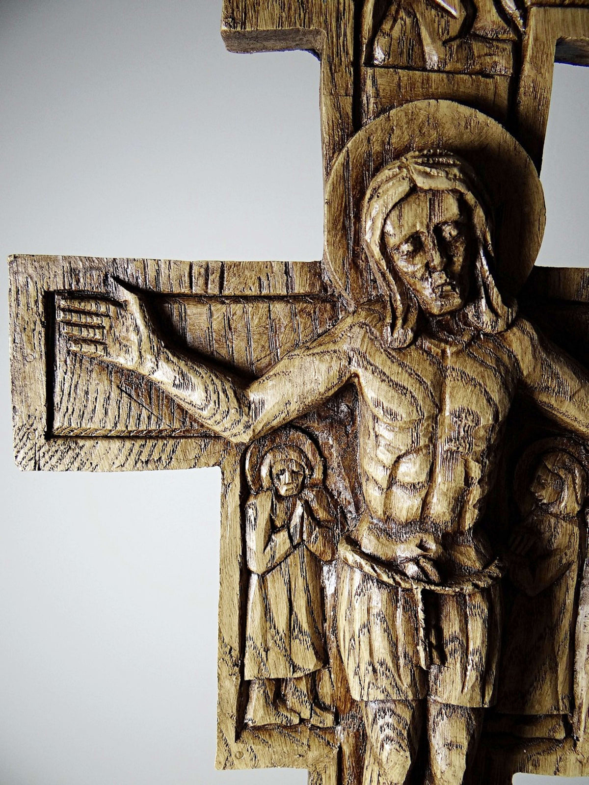 Vintage Wandkreuz "San Damiano" aus geschnitztem Holz