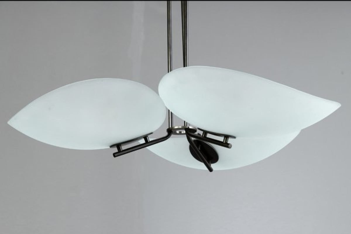 Vintage Deckenleuchte Tebe von Ernesto Gismondi für Artemide Schwarz Transparent Weiß