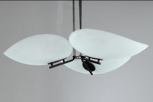 Vintage Deckenleuchte Tebe von Ernesto Gismondi für Artemide Schwarz Transparent Weiß