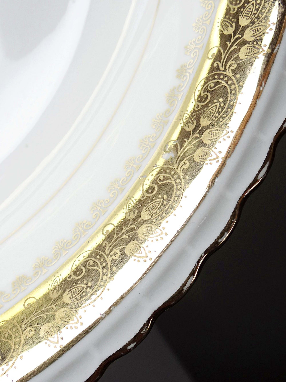 Vintage Servierschale Limoges Porzellan vergoldet von ADP Royal Limoges