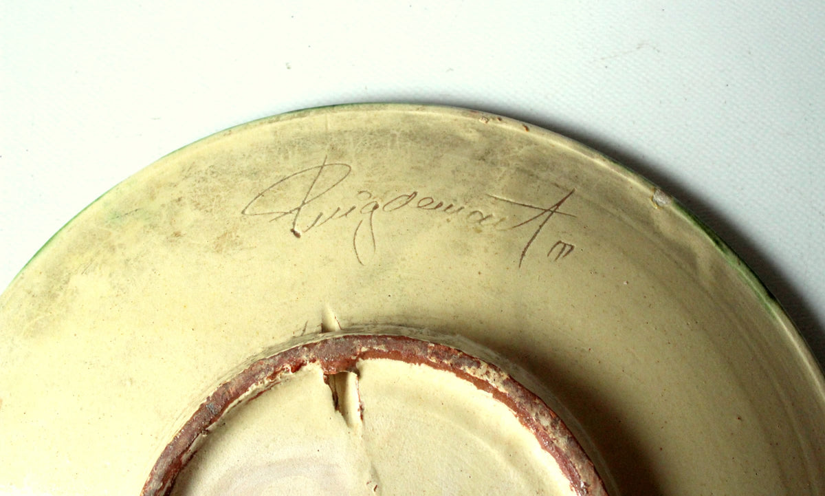 Vintage Wandteller Puigdemont Majolika-Glasur, 27 cm