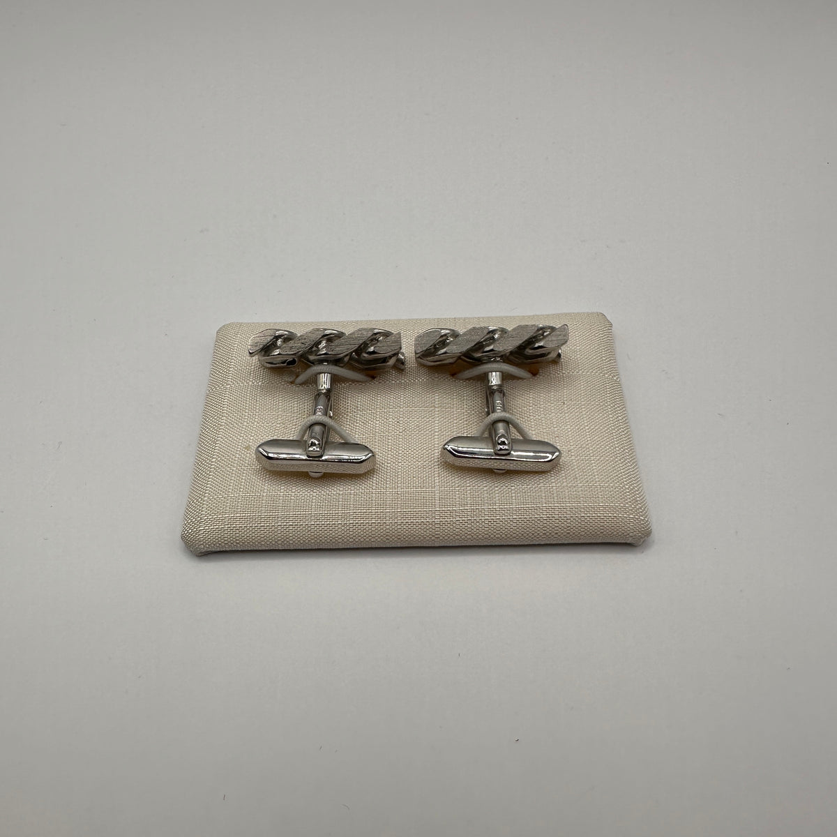 Vintage Manschettenknopf Panzerketten-Design aus 925 Sterling Silber