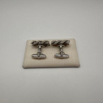 Vintage Manschettenknopf Panzerketten-Design aus 925 Sterling Silber
