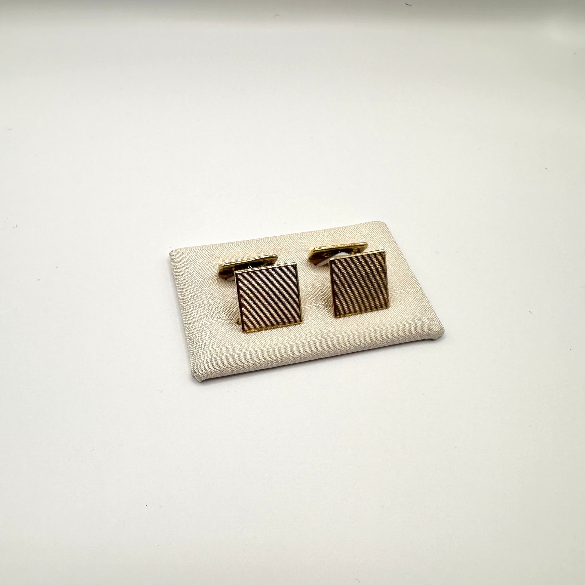 Vintage Manschettenknopf Sterlingsilber vergoldet quadratisch