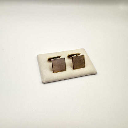 Vintage Manschettenknopf Sterlingsilber vergoldet quadratisch