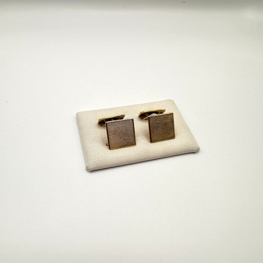 Vintage Manschettenknopf Sterlingsilber vergoldet quadratisch