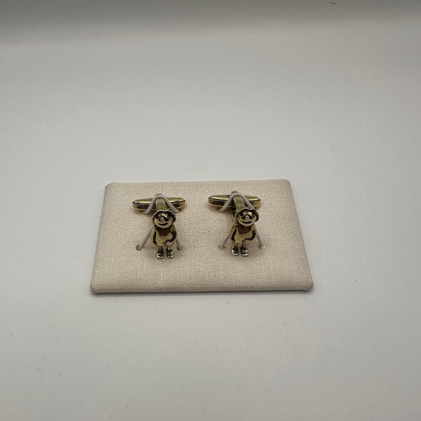 Vintage Manschettenknopf Heinzelmann/Kobold aus 925er Silber Set von 2