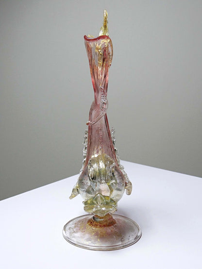 Vintage Krug "Delphin" von Antonio Salviati, Murano Glas