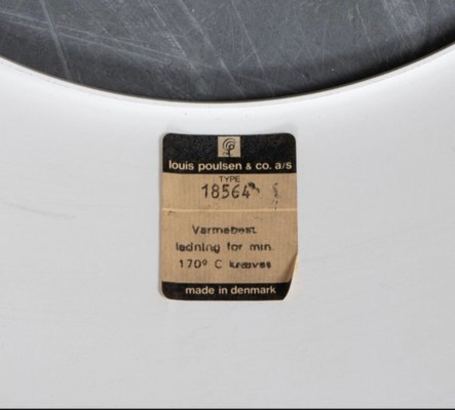 Vintage Deckenlampe von Louis Poulsen für Louis Poulsen grau