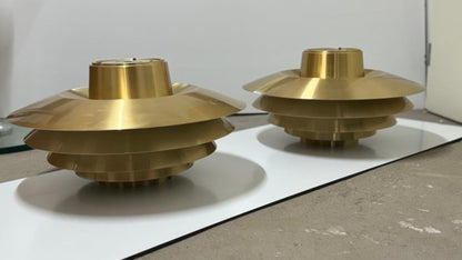 Vintage Deckenleuchte Verona von Svend Middelboe für Nordisk Solar Set von 2 Messing