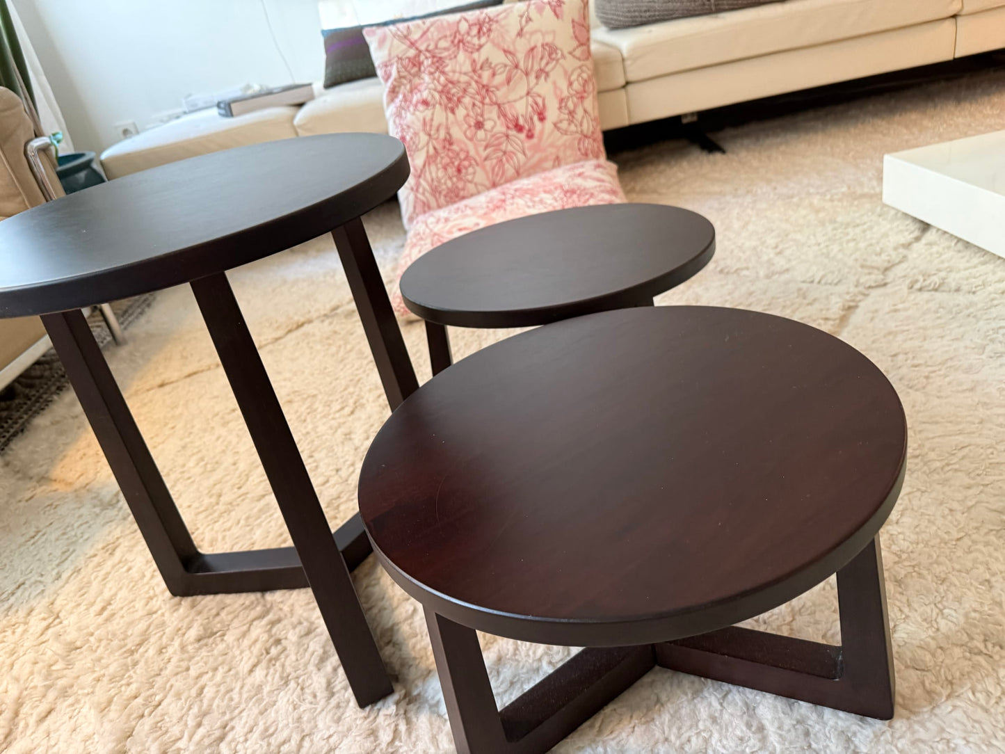 Set von 3 Vintage Beistelltisch "Jiff" von Flexform
